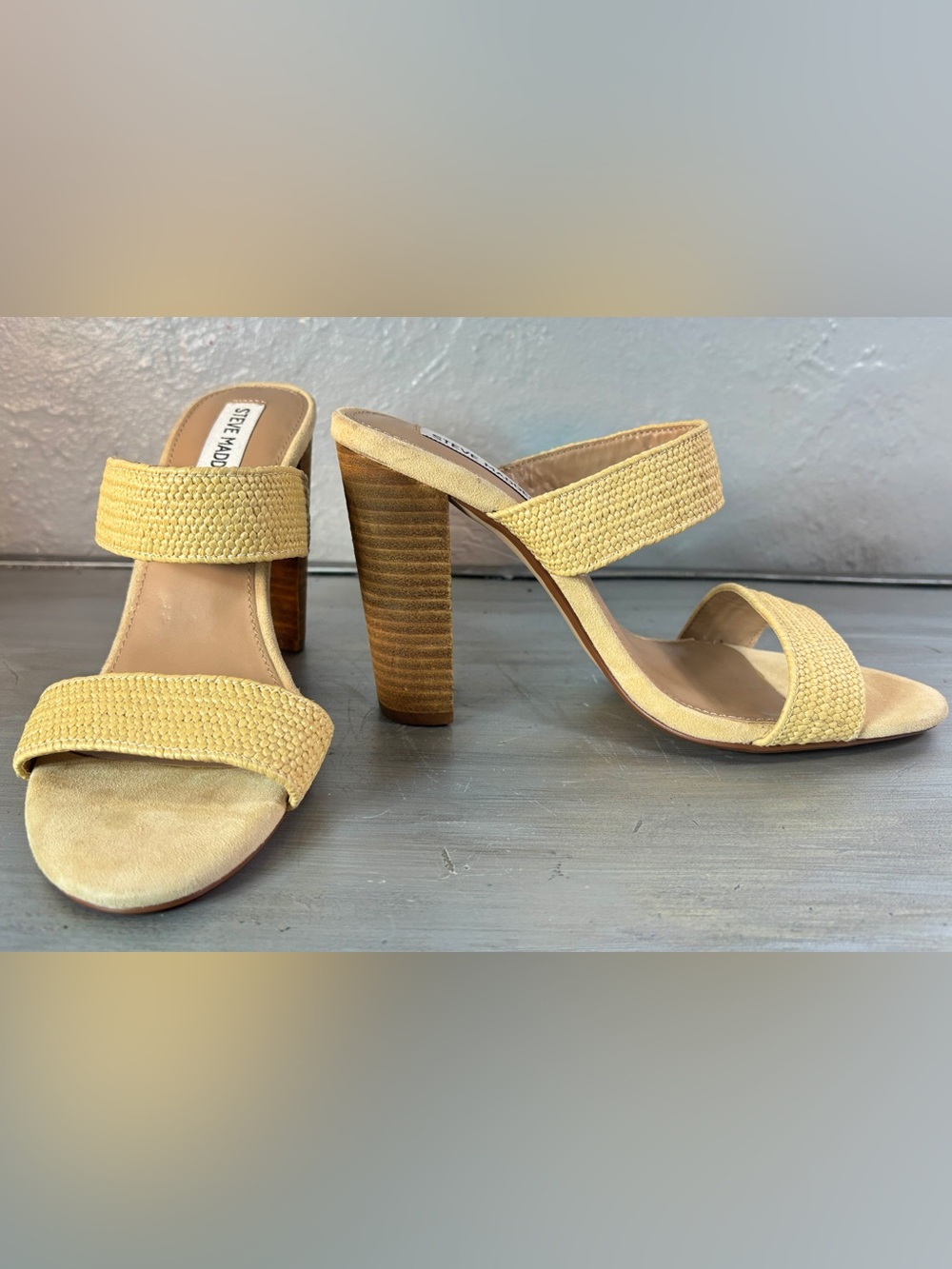Steve Madden Callen Sandal in Natural Beige Raffia Size 8 1/2 - Picture 12 of 13
